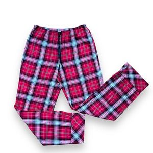 Victorias Secret Flannel Plaid Pajama PJ Bottoms Pants Small Red Pink Black